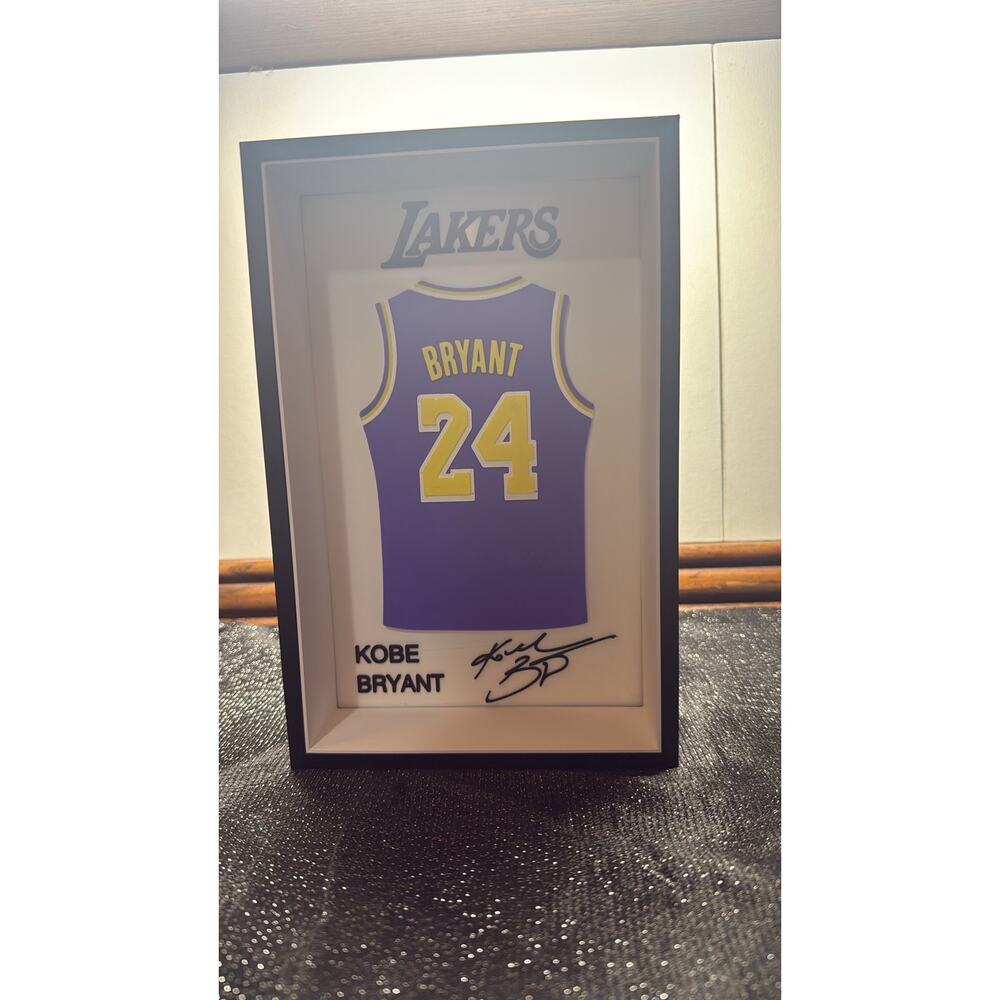 Kobe Bryant #24 LA Lakers Purple Jersey 3D Printed Shadowbox Display